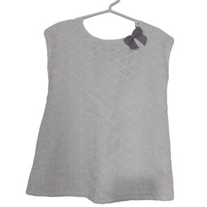 Camilla White Eyelet and Grey Bows Tunic size 4T